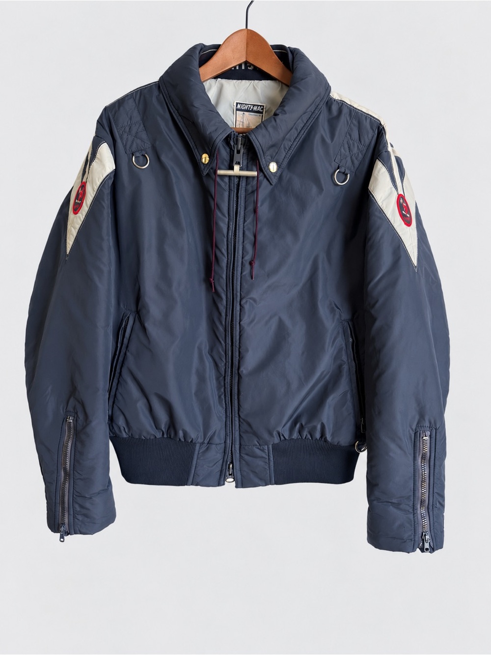 Vintage 70s Mighty-Mac USA Made Navy Sailing Bomber Jacket 44 L/XL